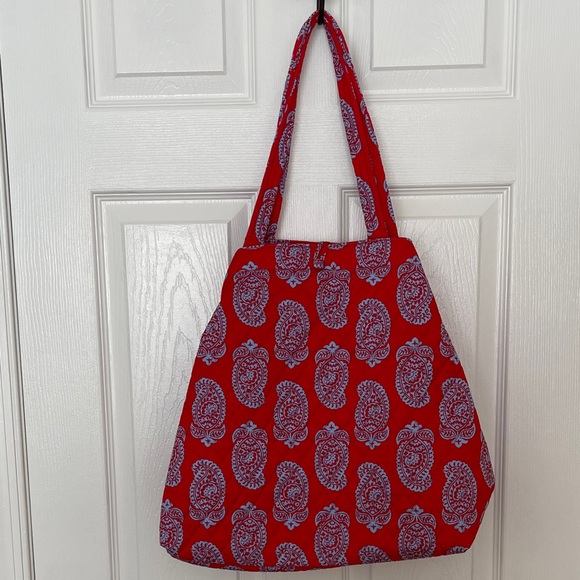 Vera Bradley Handbags - Vera Bradley Red and Blue Paisley Tote